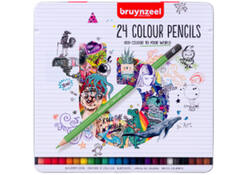 Kleurpotlood Bruynzeel wit blik 24 stuks
