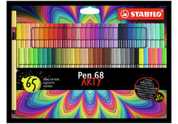 Viltstift STABILO Pen 68 Arty medium assorti set à 65 stuks