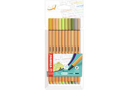 Fineliner STABILO point 88/10 fijn assorti nieuwe kleuren set à 10 stuks