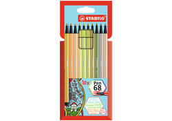 Viltstift STABILO Pen 68/10 medium soft assorti etui à 10 stuks