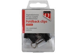 Foldback clips Quantore 19 mm assorti 12 stuks