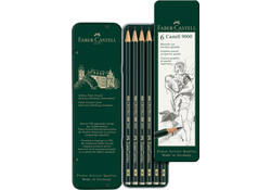 Potlood Faber-Castell Jumbo 9000 6 hardheden in blik