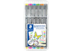 Fineliner Staedtler Pigment 308 0,5mm set à 6 kleuren