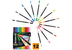 Kleurstift Bic Intensity dual-tip assorti etui à 12 stuks