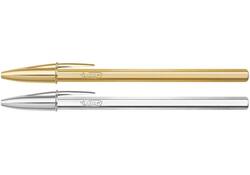 Balpen BIC Cristal medium goud en zilver