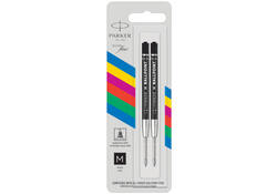 Balpenvulling Parker Economic medium zwart blister à 2 stuks