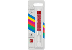Balpenvulling Parker Economic medium rood blister à 2 stuks