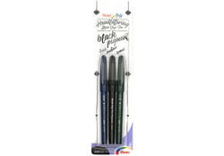 Brushpen Pentel XSESP15 zwart blister à 3 stuks