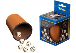 Dobbelbeker Tuckers Fun Factory kunstleer incl 6 dobbelstenen