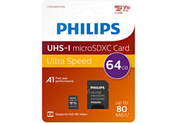 Geheugenkaart Philips micro SDXC Class 10 UHS-I U1 64GB