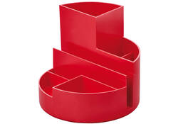 Pennenkoker MAULroundbox Blauwe Engel recycled 6 vaks rood