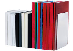 Boekensteun MAUL aluminium 16x15x21cm set 2 zilver