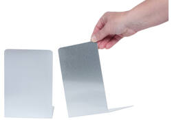 Boekensteun MAUL aluminium 12x12x17.5cm set 2 zilver