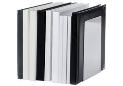 Boekensteun MAUL aluminium 12x12x17.5cm set 2 zilver