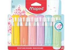 Markeerstift Maped set à 6 pastel kleuren