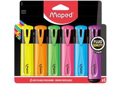 Markeerstift Maped set à 6 standaard kleuren