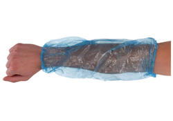 Mouwovertrek CMT 20x40cm 20mu LDPE blauw