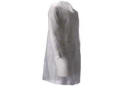 Bezoekersjas CMT L non-woven drukknopen 104cm lang PP wit