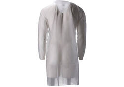 Bezoekersjas CMT L non-woven drukknopen 104cm lang PP wit