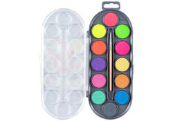 Waterverf Bruynzeel inclusief penseel set á 12 metallic- en neonkleuren