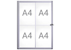 Binnenvitrine wand MAULextraslim whiteboard 4xA4 met slot