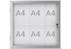 Buiten- binnenvitrine wand MAULexcite whiteboard 6xA4 met slot