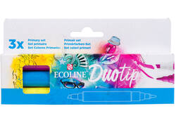Duotip marker Ecoline primair set 3 kleuren