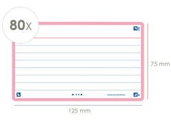 Flashcard Oxford 2.0 75x125mm 80vel 250gr lijn roze