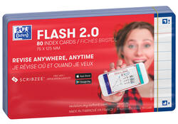 Flashcard Oxford 2.0 75x125mm 80vel 250gr lijn blauw