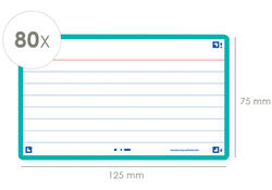 Flashcard Oxford 2.0 75x125mm 80vel 250gr lijn mint
