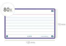 Flashcard Oxford 2.0 75x125mm 80vel 250gr lijn paars