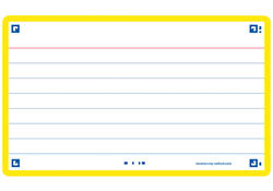 Flashcard Oxford 2.0 75x125mm 80vel 250gr lijn geel