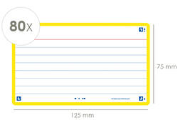 Flashcard Oxford 2.0 75x125mm 80vel 250gr lijn geel