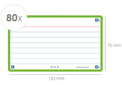 Flashcard Oxford 2.0 75x125mm 80vel 250gr lijn groen