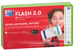 Flashcard Oxford 2.0 75x125mm 80vel 250gr lijn groen