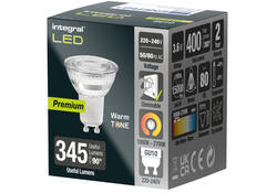 Ledlamp Integral GU10 1800-2700K warm wit 3.6W 380lumen