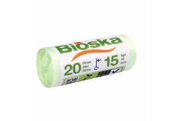 Afvalzak Bioska zetmeel 42x50cm 20 liter groen rol à 15 stuks