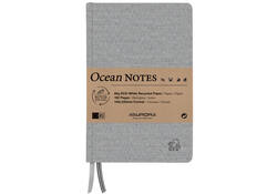 Notitieboek Aurora Ocean A5 192blz lijn 80gr linnenstructuur kaft grijs