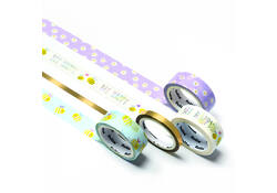 Washi tape Folia hotfoil bees 3x 15mmx5m 1x 10mmx5m