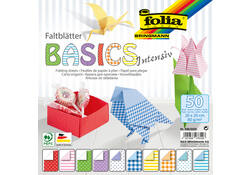 Vouwblaadjes Folia 80gr 20x20cm 50 vel 2-zijdig 10 basics designs