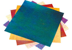 Vouwblaadjes Folia 75gr 14x14cm 50 vel 2-zijdig iriserend embossing assorti kleuren