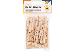 Wasknijper Folia 48 stuks drie formaten hout