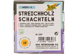Luciferdoosjes Folia klein 53x37x11mm 10 stuks wit