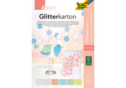 Glitterkarton Folia 174x245mm 6 vel pastel assorti
