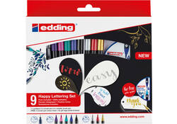 Brushpen edding 1340 Happy L ettering assorti set à 9 stuks