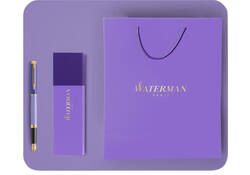 Cadeautas en sleeve Waterman Colorblocking 13x24cm paars en blauw