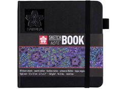 Schetsboek Sakura 80 zwarte vellen 140gr 120x120mm zwart
