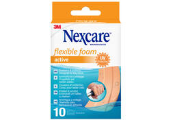 Wondpleister Nexcare active flexible foam waterbestendig 6x10cm 10 stuks