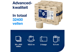 Toiletpapier Tork T7 hulsloos Natural Advanced midsize 2-laags 900vel 472155