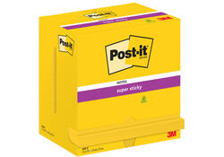Memoblok Post-it 655 Super Sticky 76x127mm neon geel